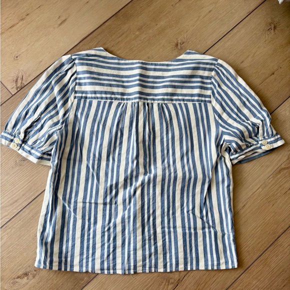 Madewell Striped Blue and White Women's Top size M - Picture 4 of 7